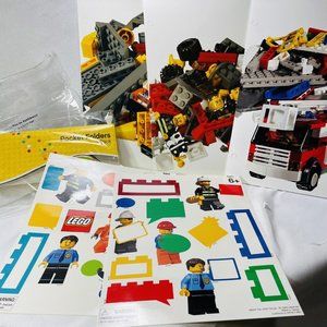 LEGO Pocket Folders 3 Pack & 2 Sticker Sheets 3 Hole Punch Firemen Truck School